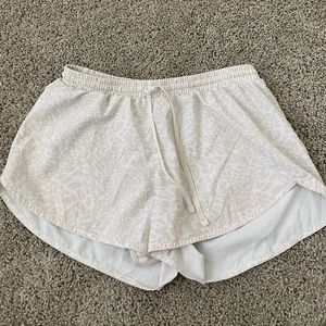 White cheetah athletic shorts